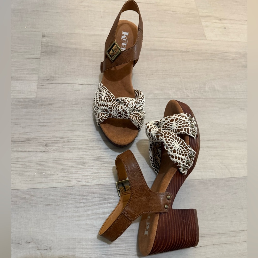 Kork-Ease Brown and White Women's Sandals NWOT SIZE 9 - Picture 11 of 16